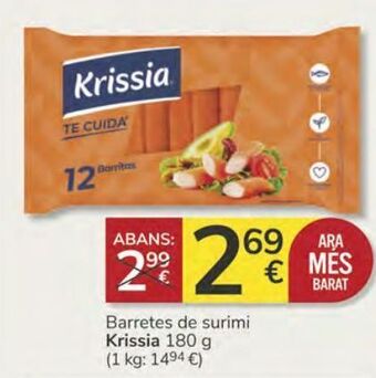 Consum Barretes de surimi krissia oferta