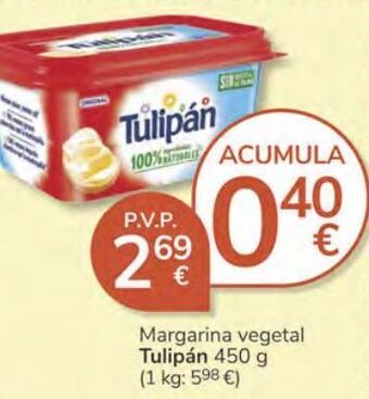 Consum Margarina vegetal tulipán oferta