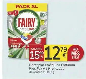 Consum Rentaplats màquina platinum plus fairy oferta