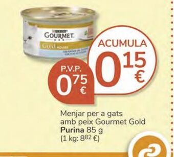 Consum Menjar per a gats amb peix gourmet gold purina oferta