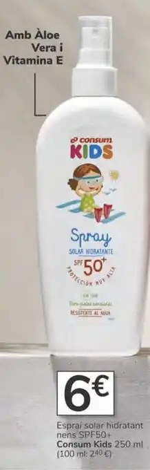 Consum Esprai solar hidratant nens spf50+ consum kids oferta
