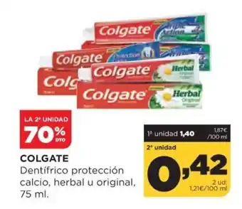 Alimerka Colgate Dentifrico protección calcio, herbal u original, 75 ml oferta