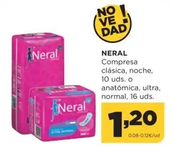 Alimerka Neral Compresa clásica, noche, 10 uds. o anatómica, ultra, normal, 16 uds oferta