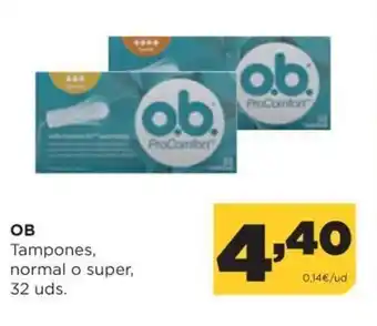 Alimerka OB Tampones normal o super, 32 uds. oferta