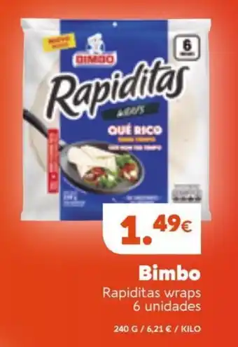 Dialprix Bimbo Rapiditas wraps 6 unidades oferta