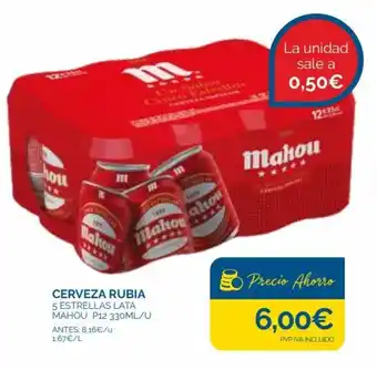 La Despensa Express Cerveza Rubia 5 Estrellas Lata Mahou P12 330ml/u oferta