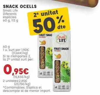 Kiwoko 2a Unitat 50% Dte Snack Ocells Small Life Diferents Espècies oferta