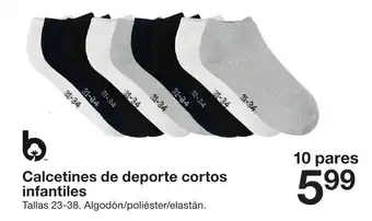 Zeeman Calcetines de deporte cortos infantiles Tallas 23-38 10 pares oferta