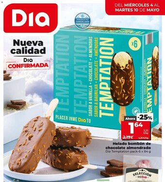 Dia Helado bombón de chocolate almendrado Dia Temptation pack-6 x 84 g oferta