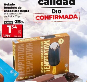 Dia Helado bombón de chocolate negro Dia Temptation pack - 4 x 83 g oferta
