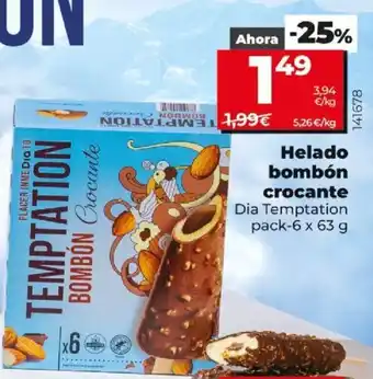 Dia Helado bombón crocante Dia Temptation pack-6 x 63 g oferta