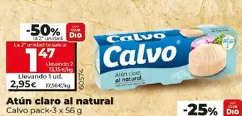 Dia Atún claro al natural Calvo pack - 3 x 56 g oferta