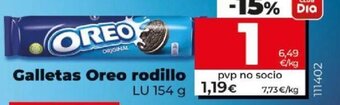 Dia Oreo Galletas rodillo Lu 154 g oferta