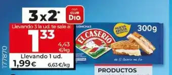 Dia Queso en lonchas El Caseríó 16 uds. 300g oferta