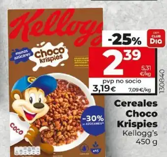 Dia Cereales Choco Krispies Kellogg's 450g oferta