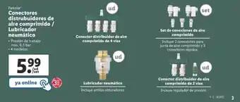 Lidl Conectores distrubuidores de aire comprimido/lubricador neumático oferta