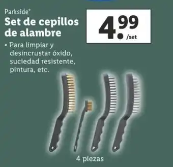 Lidl Parkside Set de cepillos de alambre 4 piezas oferta