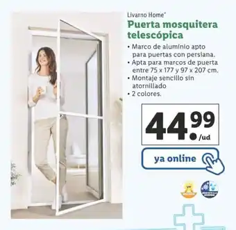 Lidl Livarno Home Puerta mosquitera telescópica 75x177 y 97x207cm oferta