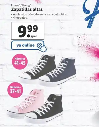 Lidl Esmara / Livergy Zapatillas altas 4 modelos oferta