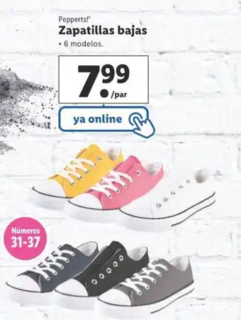 Lidl Pepperts Zapatillas bajas 6 modelos oferta