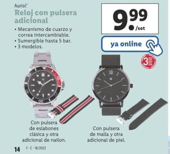 Lidl Auriol Reloj con pulsera adicional oferta