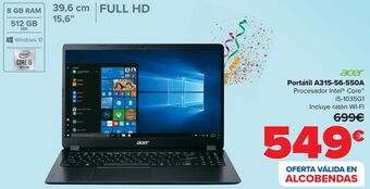Carrefour Acer portátil a315-56-550a oferta