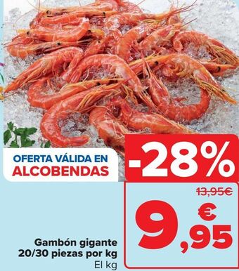 Carrefour Gambón gigante 20/30 piezas por kg oferta