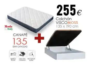 Atrapamuebles Pack canapé reckto + colchón visco moss 135 oferta