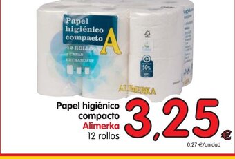 Alimerka Alimerka Papel higiénico compacto 12 rollos oferta