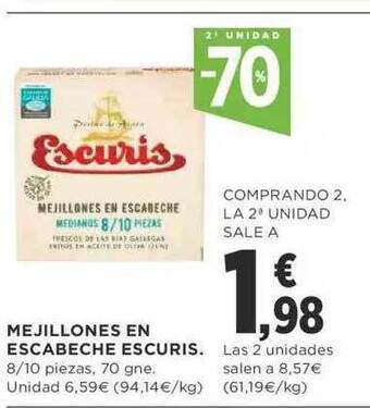 Supercor 2a Unidad -70% Mejillones En Escabeche Escuris oferta