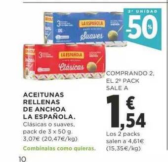Supercor Exprés 2a Unidad -50% Aceitunas Rellenas De Anchoa La Española oferta