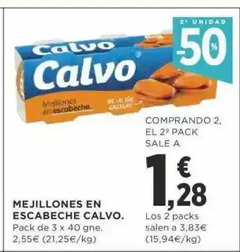Supercor 2a Unidad -50% Mejillones Escabeche Calvo oferta