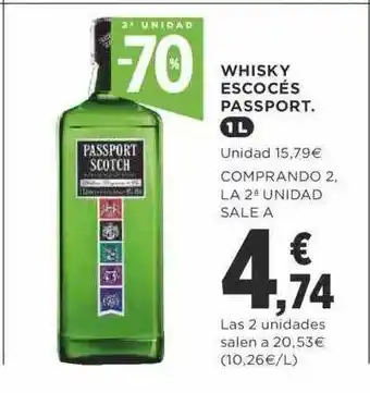 Supercor Exprés 2a Unidad -70% Whisky Escocés Passport oferta
