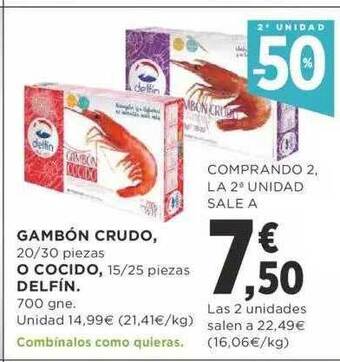 Supercor 2a Unidad -50% Gambón Crudo O Cocido Delfín oferta