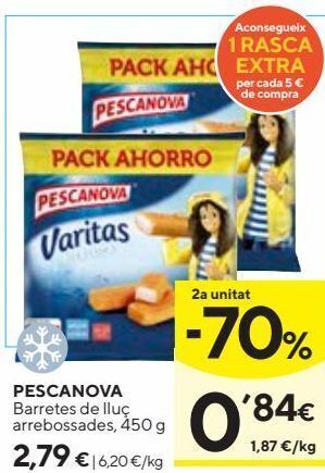 Caprabo Varitas de merluza pescanova oferta