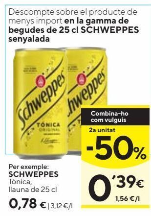 Caprabo Tónica schweppes oferta