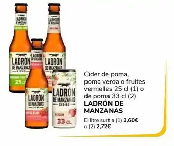 Supeco Cider de manzana, manzana verde o frutos rojos 25cl o de manzana 33cl ladrón de manzanas oferta