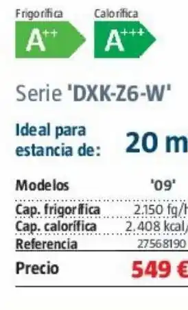 Bauhaus Aire acondicionado dxk-z6-w oferta