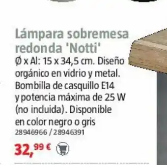 Bauhaus Lámpara de sobremesa redonda oferta