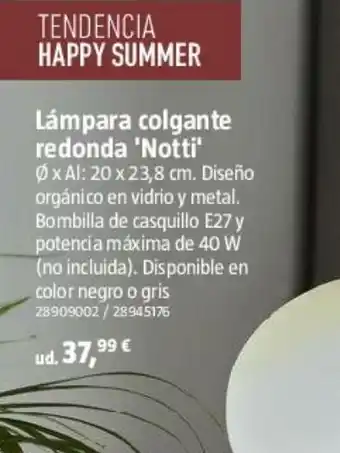 Bauhaus Lámpara colgante redonda notti oferta