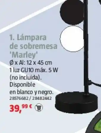 Bauhaus Lámpara de sobremesa marley oferta