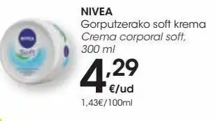 Eroski Crema corporal soft nivea oferta