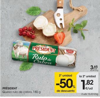 Eroski Président queso rulo de cabra oferta