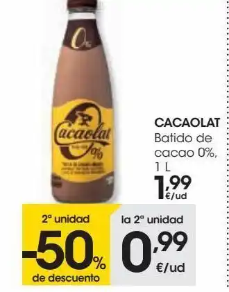 Eroski Cacaolat batido de cacao 0% oferta