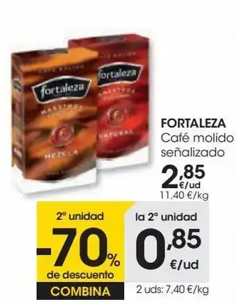 Eroski Fortaleza café molido señalizado oferta