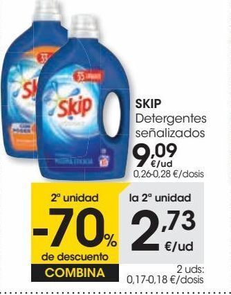 Eroski Skip detergentes señalizados oferta