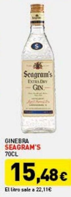 Hiperber Seagram's Ginebra 70cl oferta