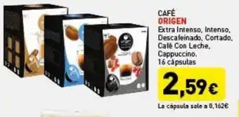 Hiperber Cafè Origen Extra Intenso, Intenso, Descafeinado, Cortado, Café Con Leche, Cappuccino. 16 cápsulas oferta