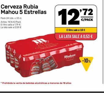 AhorraMas Cerveza mahou oferta