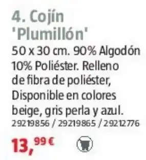 Bauhaus Cojines plumillon oferta